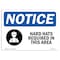 Signmission OSHA Sign, Hard Hats Required In This Area With, 10in X 7in Rigid Plastic, 10" W, 7" H, Landscape OS-NS-P-710-L-13294 - alternate 1